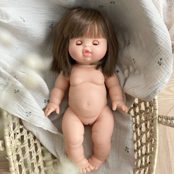 Puppe mit Haaren 34cm - schlafende Augen "sleepy" - little something