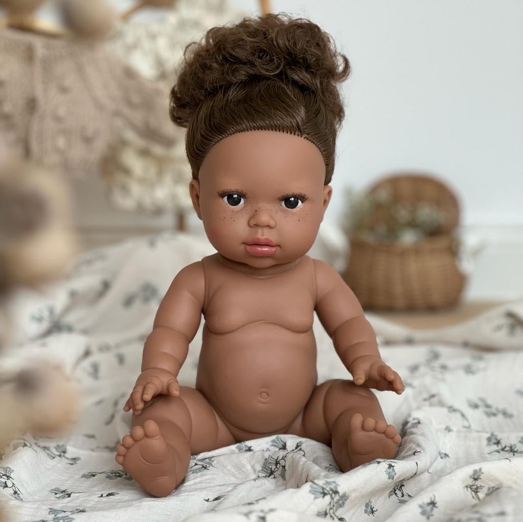 Puppe &quot;Natasha&quot; 34cm mit braunen Haaren und braunen Augen - little something