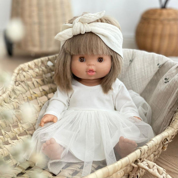 Puppe "Zoe" 34cm mit blonden Haaren und braunen Augen - little something