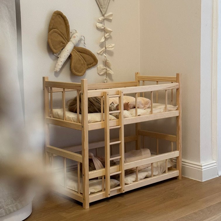 Puppenbett Etagenbett aus Holz inkl. Puppenbettwäsche - little something