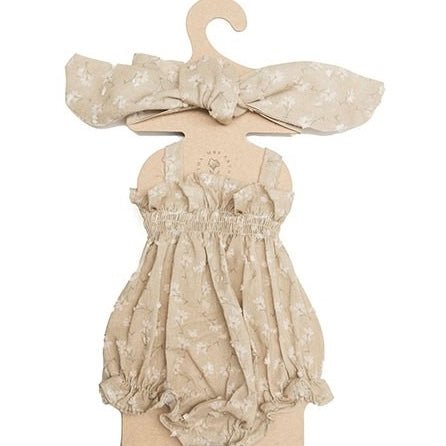 Puppenkleidung Romper & Haarband Set beige "Ballon Daisys" - little something