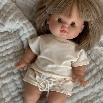 Puppenkleidung Shirt &amp; Shorts ivory &quot;Confy Ivory&quot; - little something