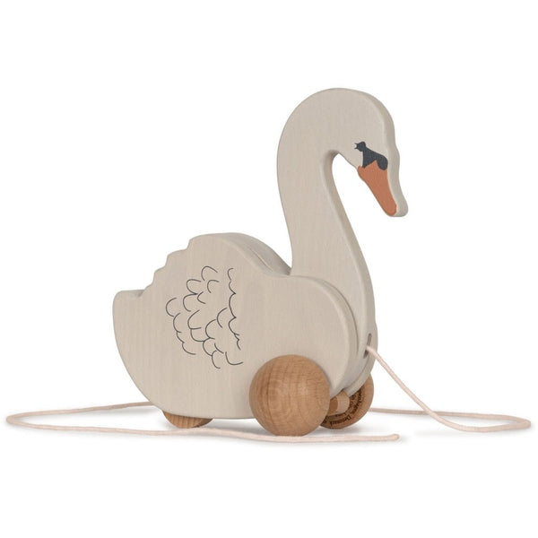 Schwan Ziehspielzeug "Wooden Pull Swan" - little something