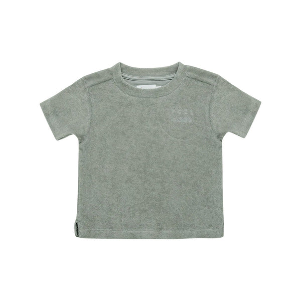 T-Shirt Frottee "Feel Good" Soft Green - little something