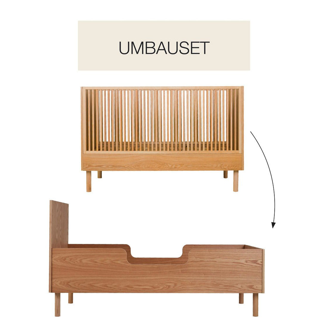 Umbauset &quot;Junior Kit&quot; Hai No Ki - Natural Ash vom Kinderbett 140x70 zum Juniorbett 170x70cm - little something