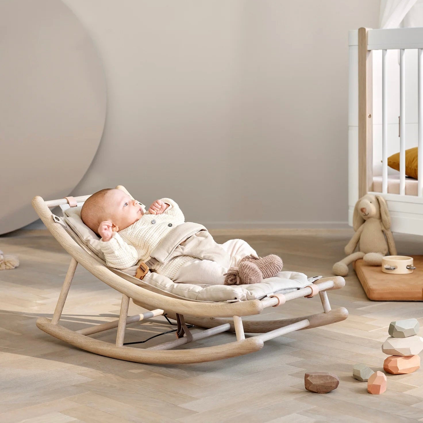 Wood Baby- und Kleinkindwippe, Eiche/ natur - little something